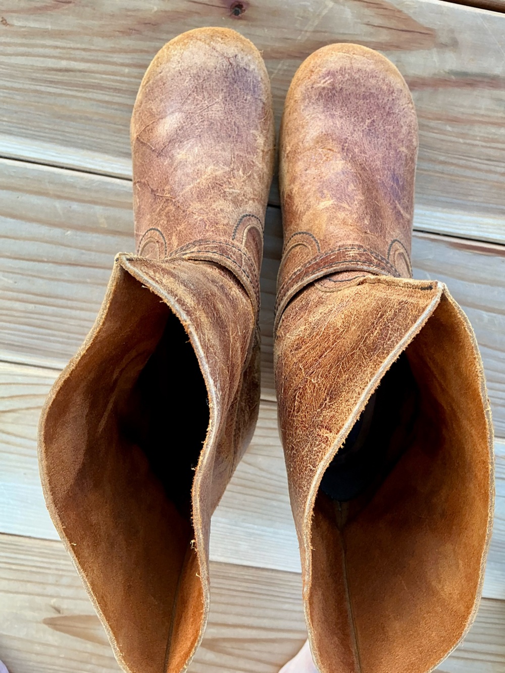 Sanita Distressed Brown Leather Wood Heel Buckle Boots Boho Clog Size 8 New - Picture 12 of 16
